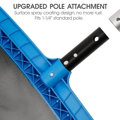 Pool Skimmer Net with Self-Repair Fine Nylon Mesh Bag, Pool Leaf Rake for above