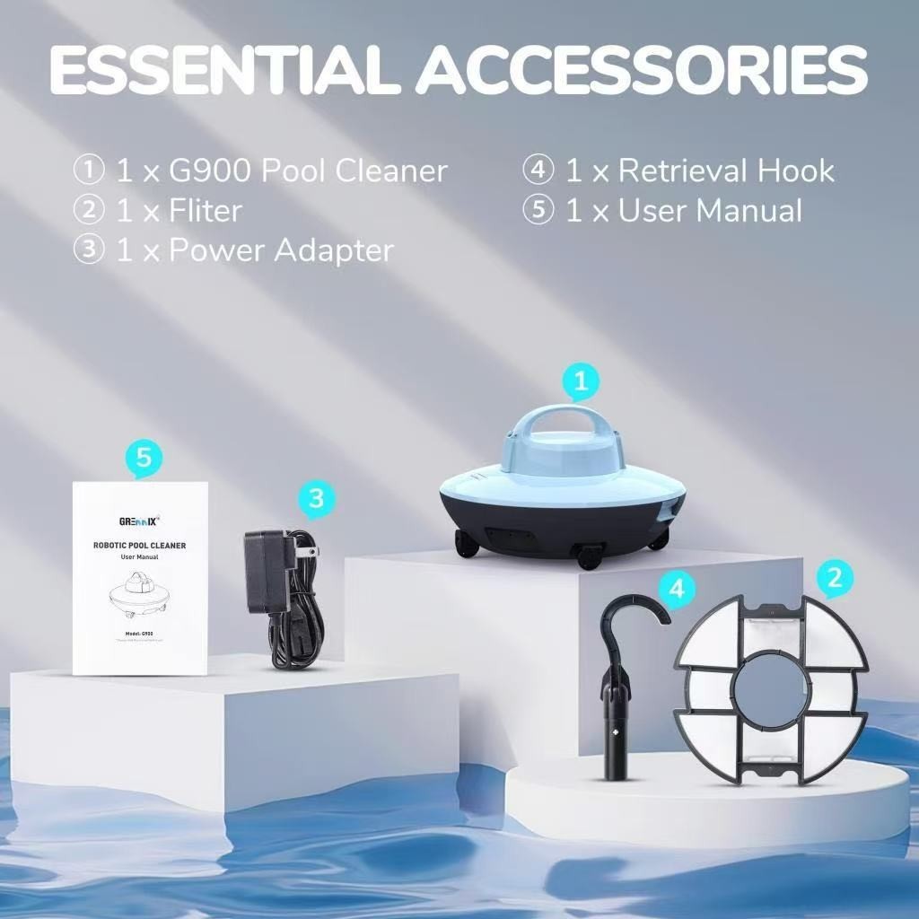 Seauto Cordless Pool Cleaner Robot For Above Ground & In-Ground Swimming Pools