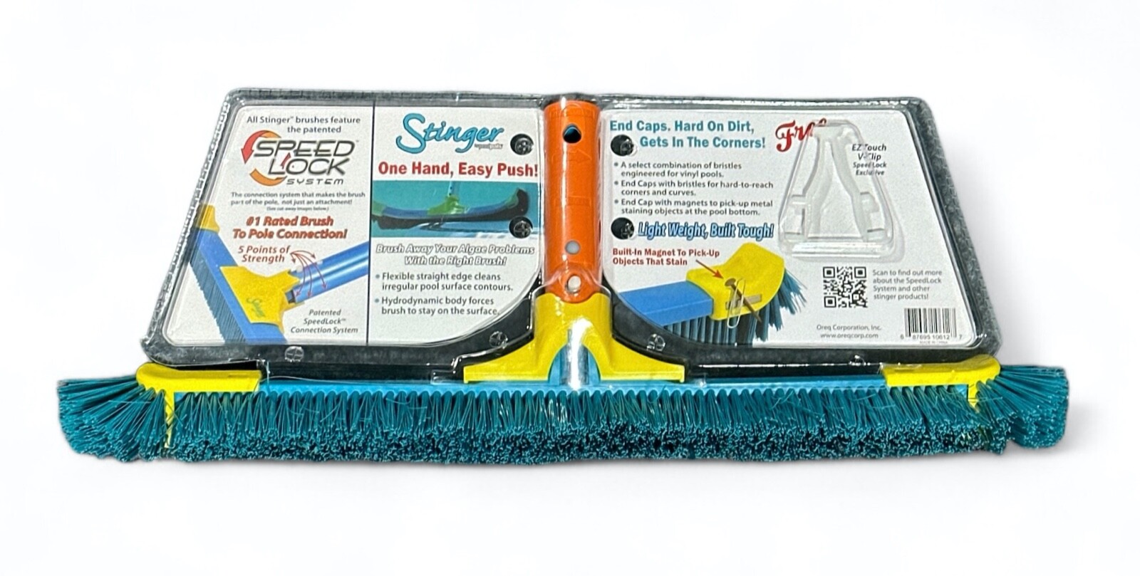18&Prime; STINGER POLY BRISTLE WALL BRUSH FOR VINYL POOLS ONLY!! (OREQ – BR4018S)