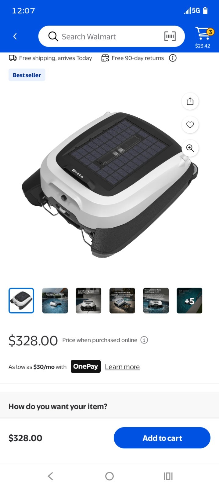 New Betta Swift Solar Powered Smart Robotic Pool Skimmer
