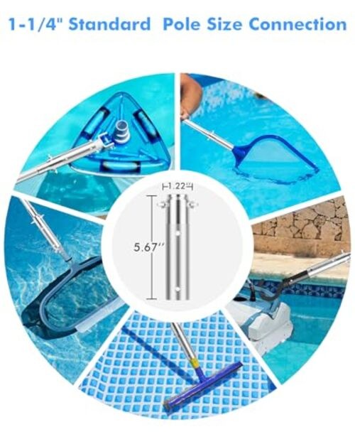 Pool Pole Telescopic 16FT Heavy Duty Upgraded Aluminum, 16 Ft 16 FT Upgrade