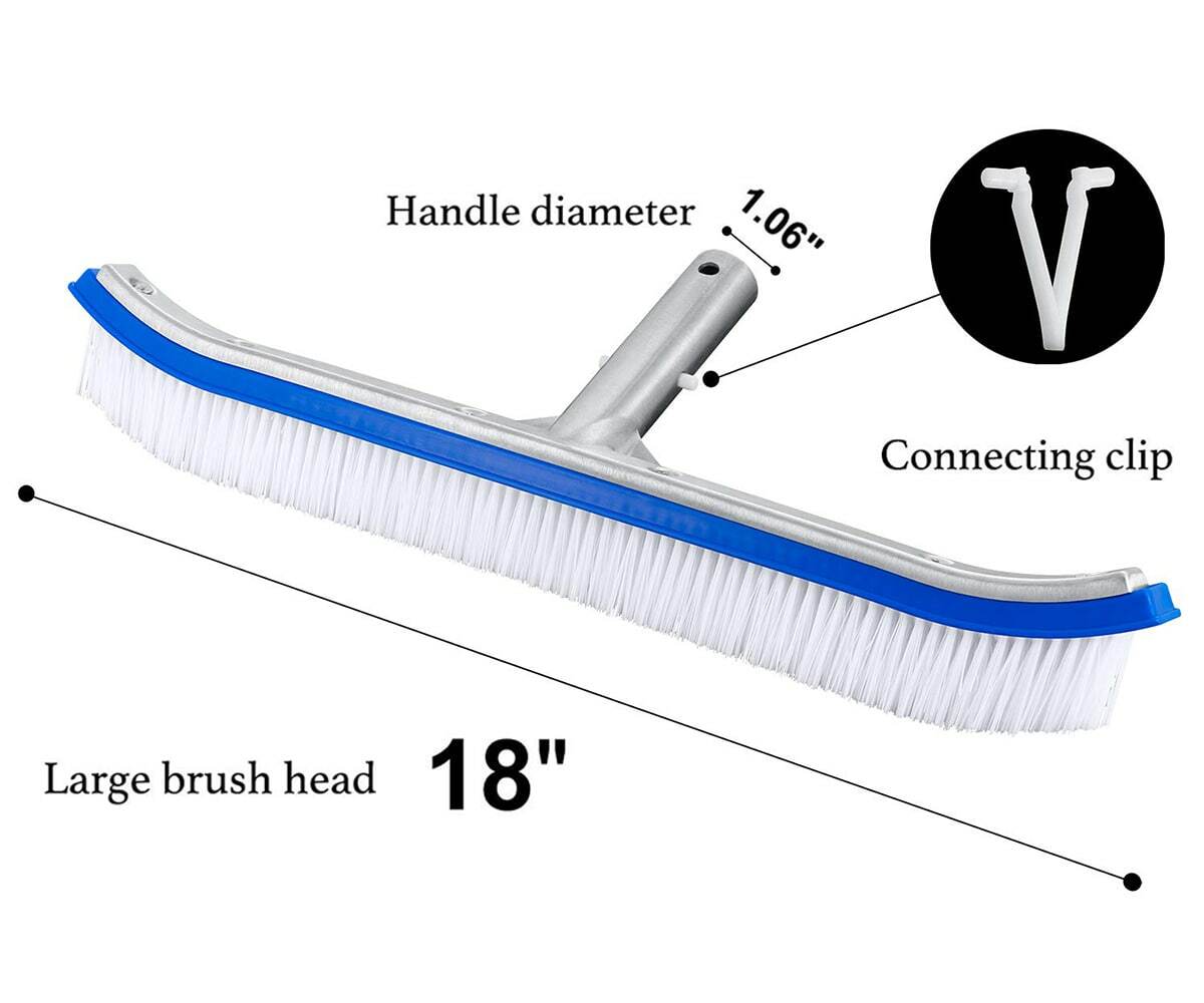 NEW 18&Prime; Curved Wall Floor Brush for In/Above Ground Swimming Pool [Brush Only]