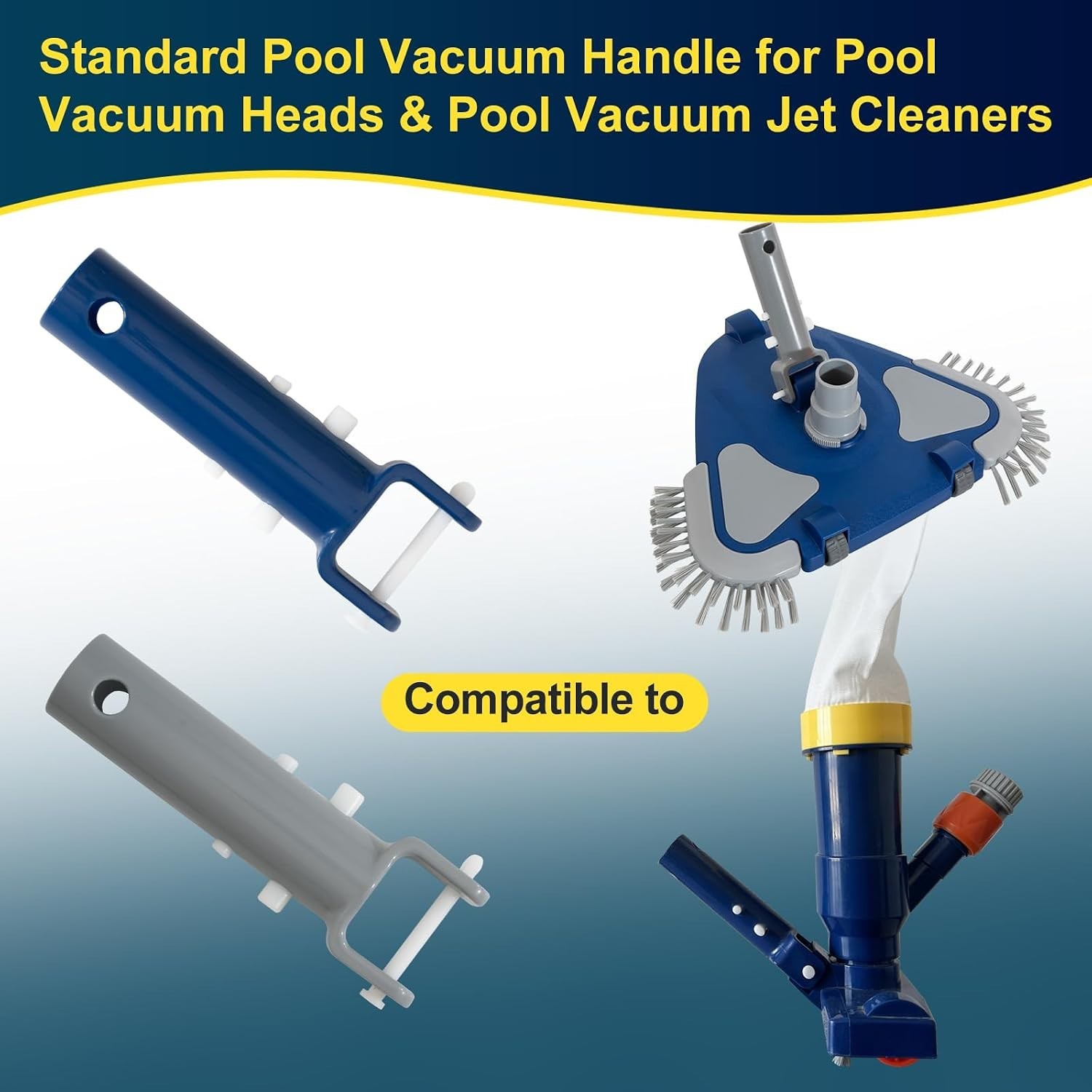 2Pcs Pool Vacuum Head Handle Replacement Parts with EZ Clip and Pin Set, Suit…