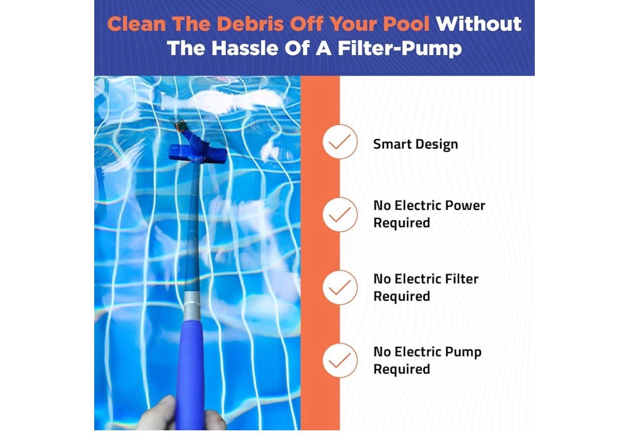 LAZYBOI Zepluxe Portable Hand Held Electric Swimming Pool Handheld Vacuum.