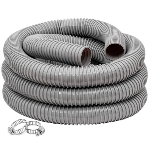 Dust Collection Hose 2 in × 5 ft Heavy Duty Flexible PVC 2in-5ft Gray
