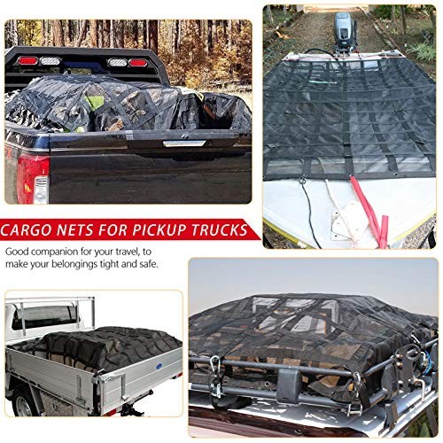 Surmountway Heavy Duty Cargo Net with Mesh—1100LBS Capacity—72&Prime;x57&Prime;