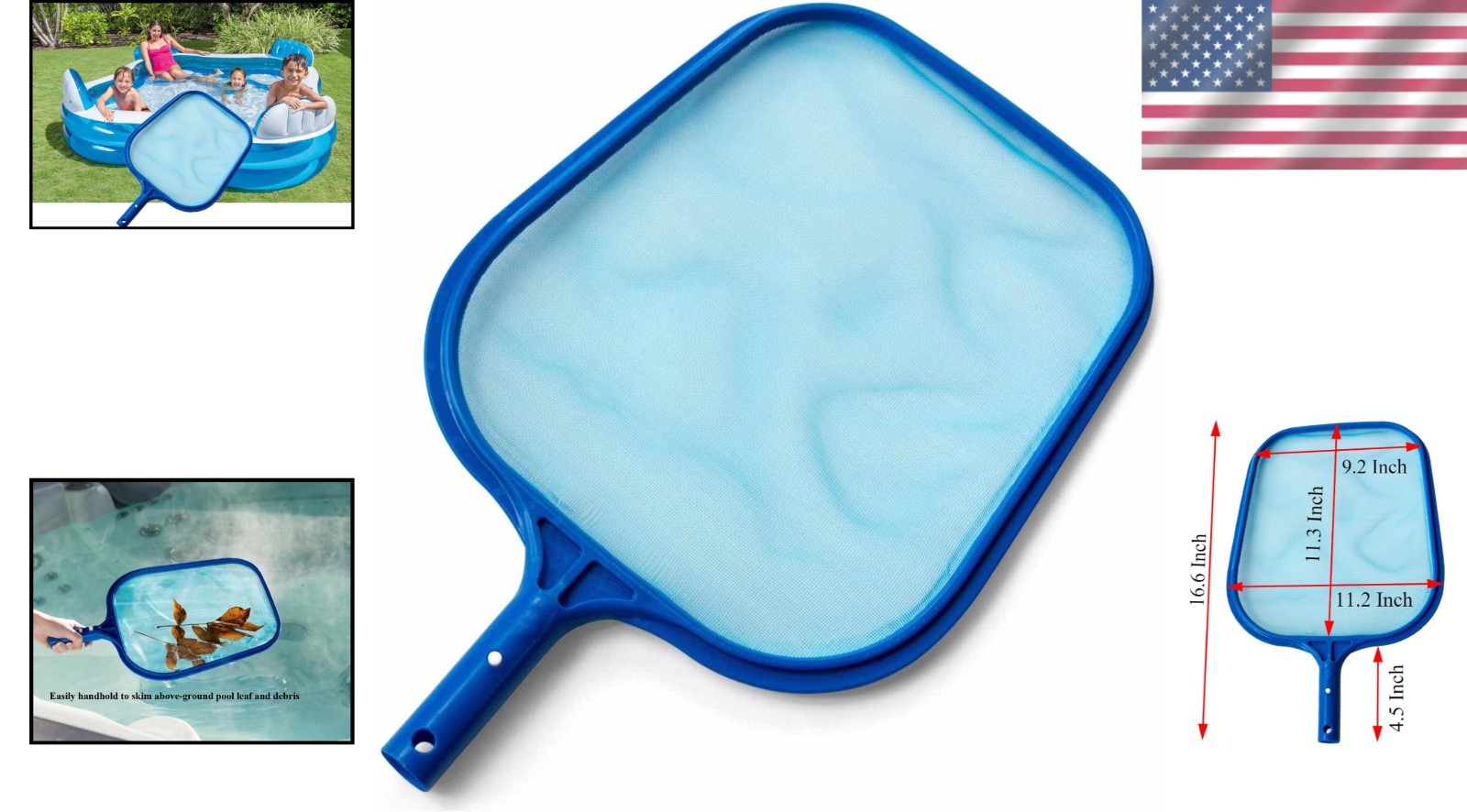 Lightweight Pool & Spa Leaf Rake Net – Sturdy, Easy-to-Use for Every Homeowner
