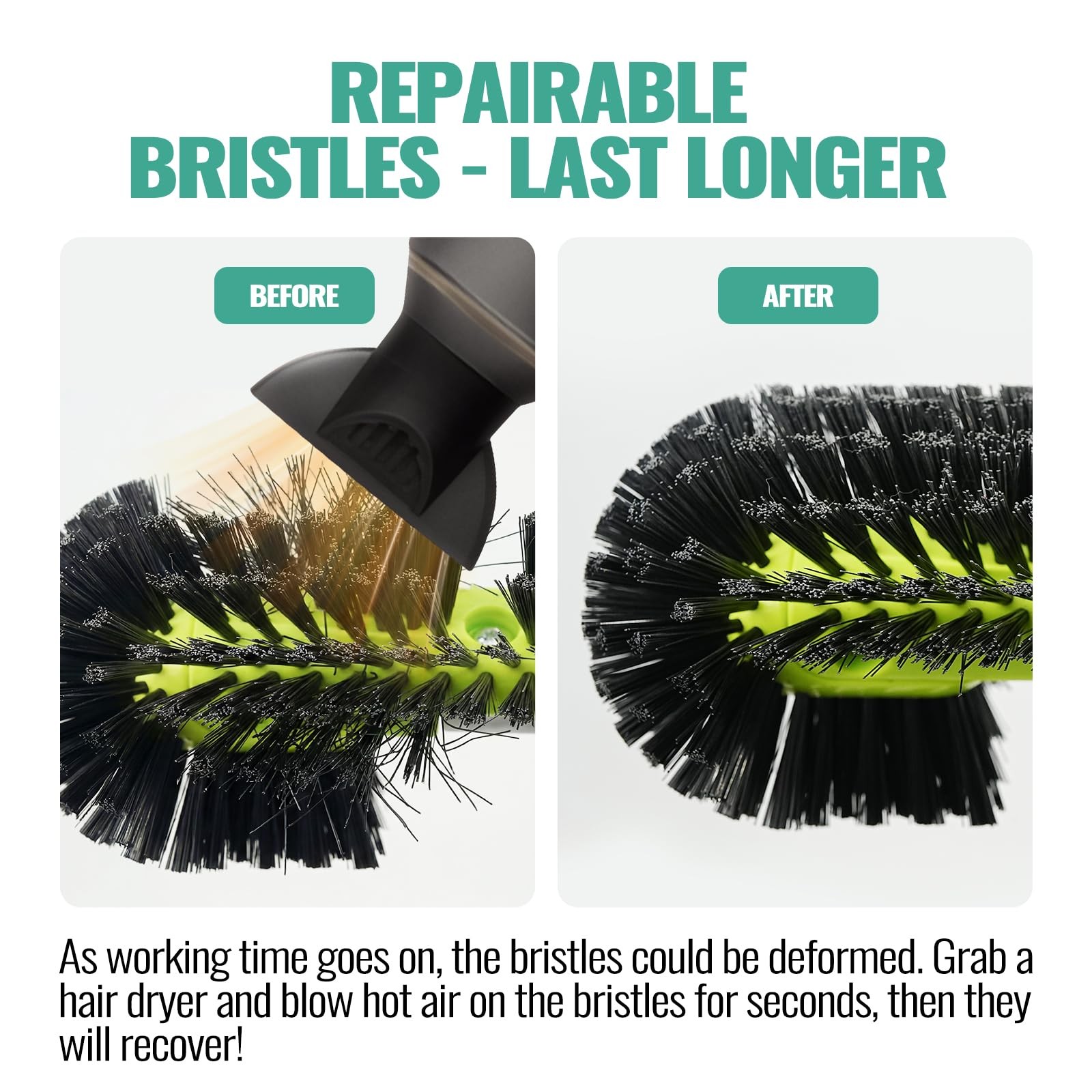 Pool Brush Head for Cleaning Walls with Hemispherical Bristles, Heavy Duty In…