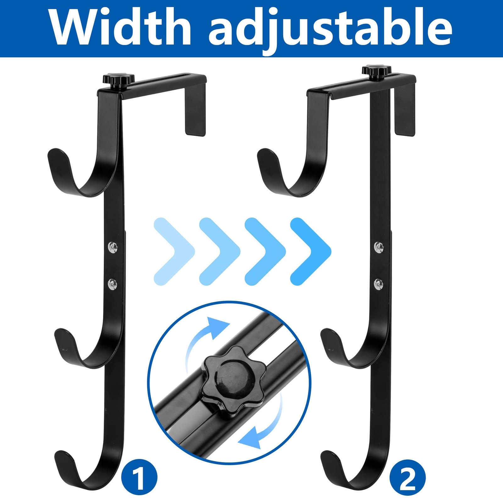 Adjustable Pool Fence Hooks for Skimmer Poles, Rakes, Nets Rustproof Holder