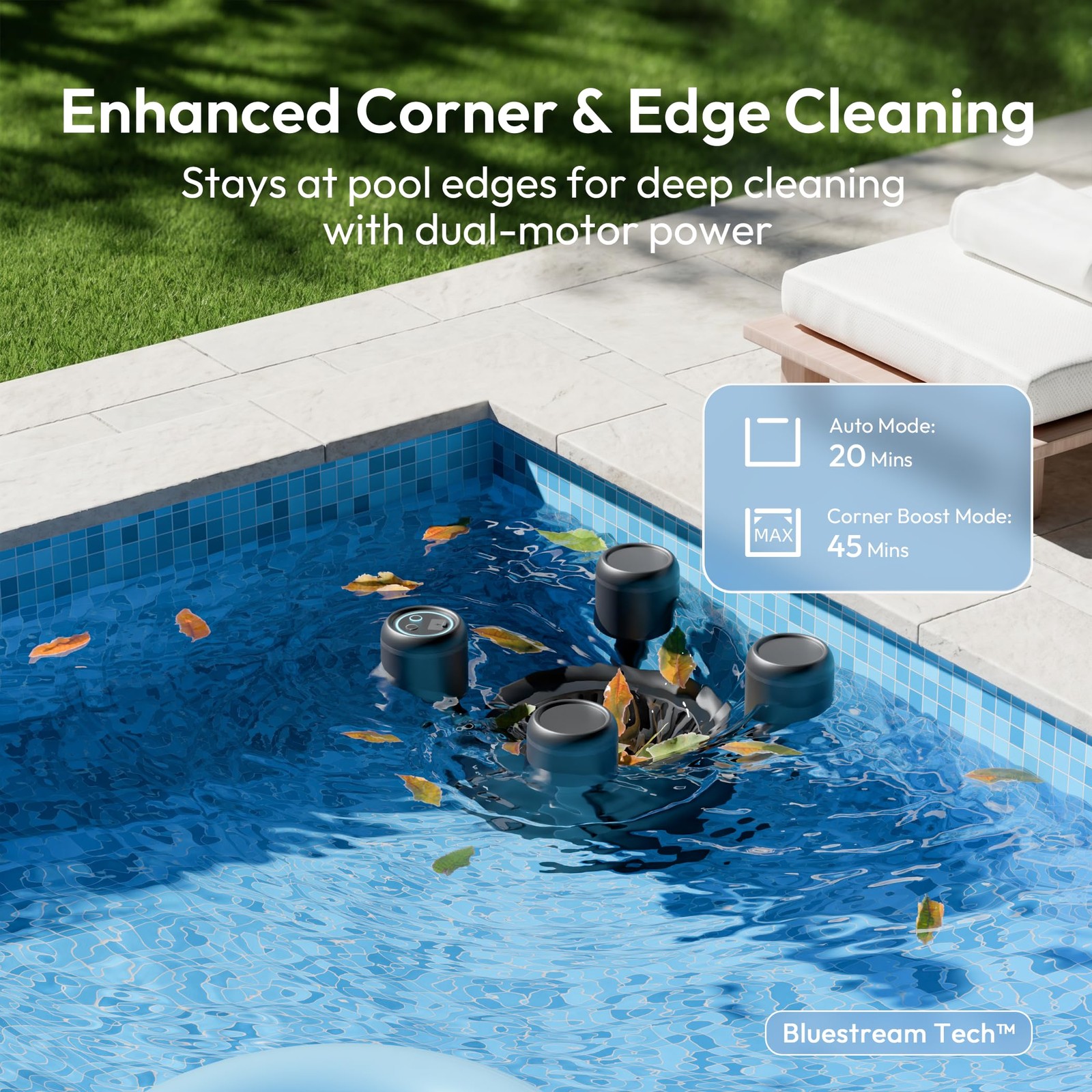 (2026 New) BUBLUE F10 Automatic Pool Skimmer Robot,Robotic Pool Skimmer with …