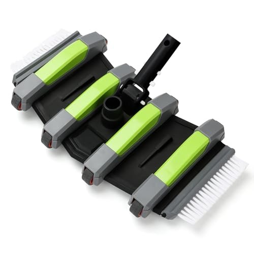 Pool Cleaning Vacuum Head with Wheels & 1-1/4&Prime;, 1-1/2&Prime; Hose Adapter，Heavy GREEN