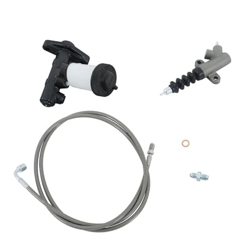 Master and Slave Cylinder and Stainless Clutch Line Kit Replacement for Mazda