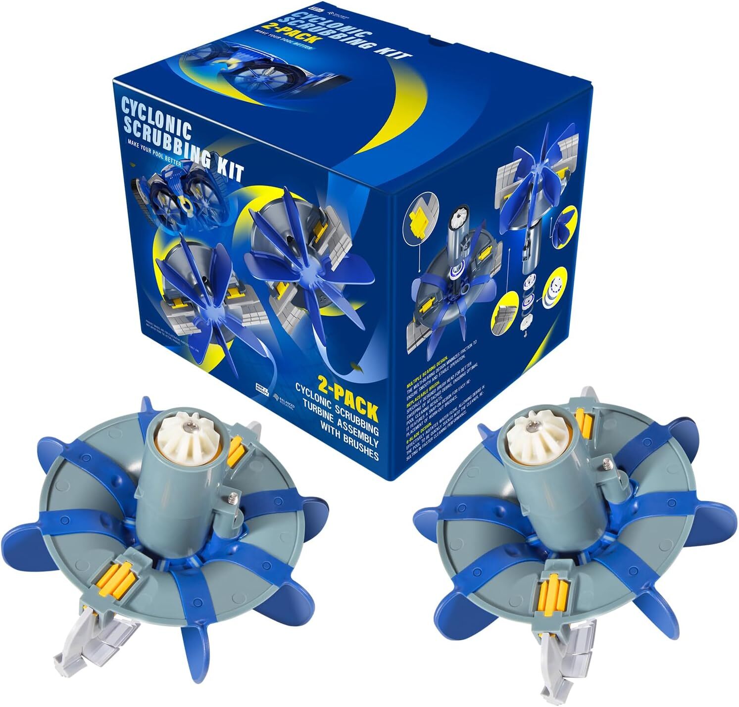 For Zodiac MX6/8, MX6/8 Elite R0714300 Cyclonic Scrubbing Turbine Assembly 2PACK