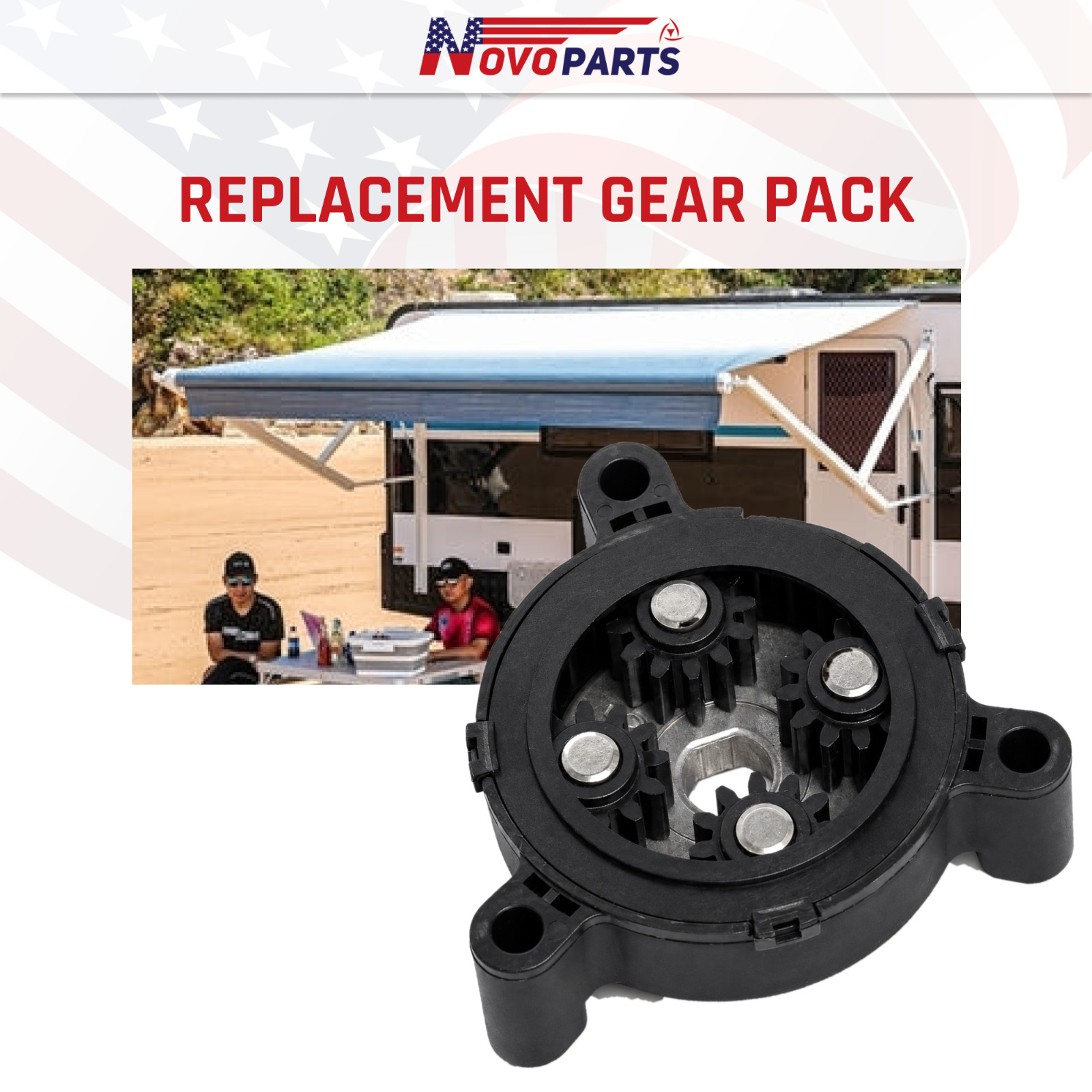 Replacement 418203 12-Tooth RV Awning Drive Head Gear Pack Fits 373566 & 266149