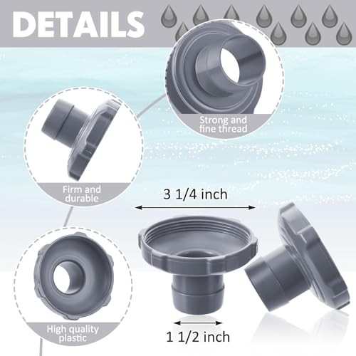 Gray Pool Vacuum Hose Adapter – 2 Pcs Above Ground Skimmer Vacuum Hose