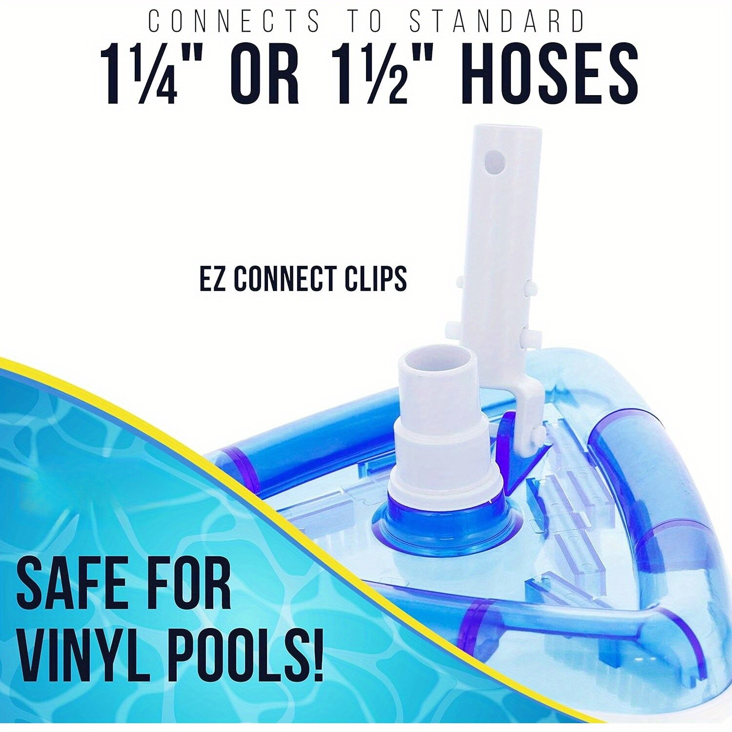 11.4&Prime; Weighted Transparent Triangular Pool Vacuum Head w/ Swivel Hose Connection