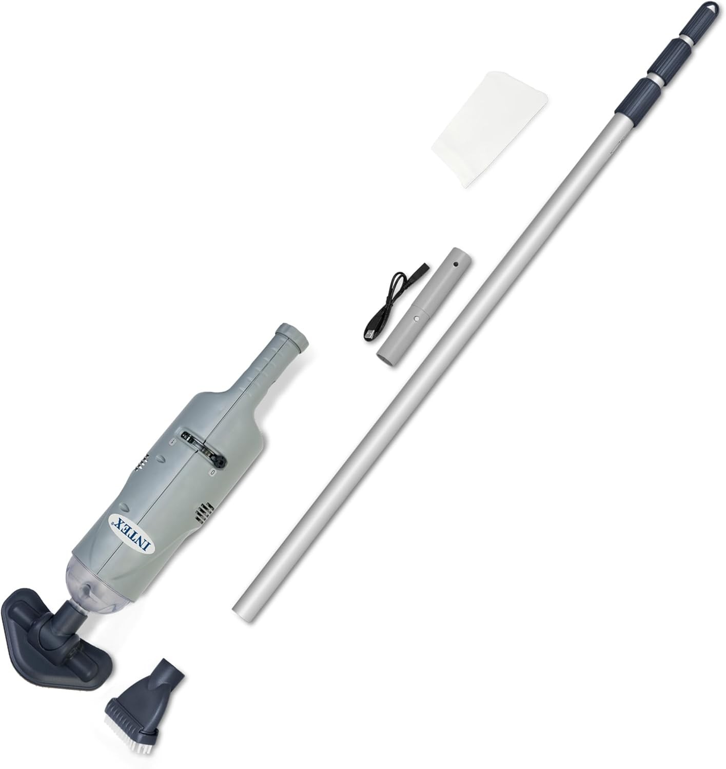 INTEX Rechargeable Handheld Pool Vacuum Cleaner with 94” Telescoping Pole