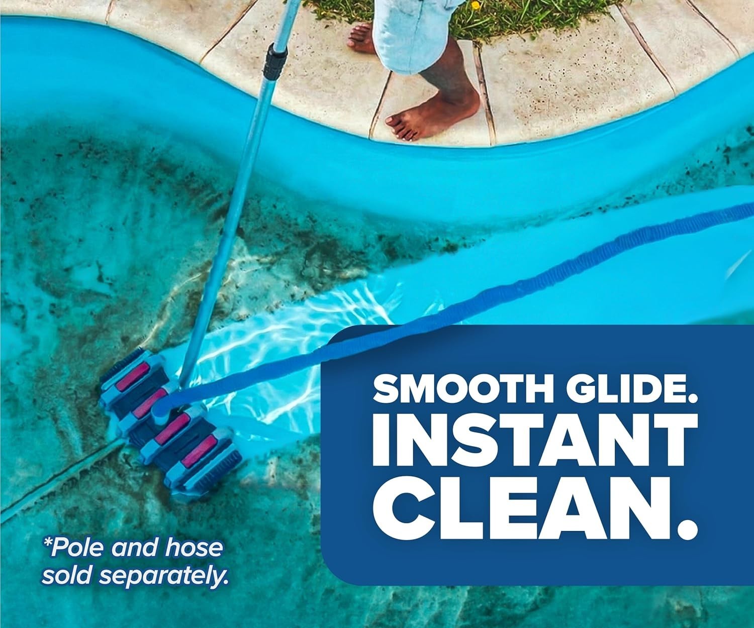 Manual Pool Vacuum Cleaner Head with Flexible Body & Integrated Weights – 17.5&Prime;