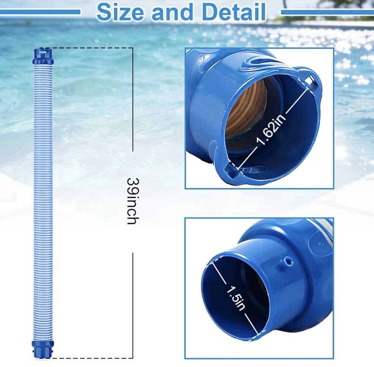 10 Pack Pool Cleaner Hose for X7 T3 T5 MX6 MX8, 39 in Swimming Pool Vacuum Hose