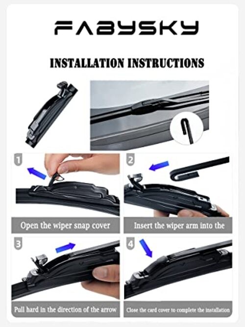 OEM Quality 22 inch + 22inch Universal J/U Hook Front Windshield Wiper 22+22