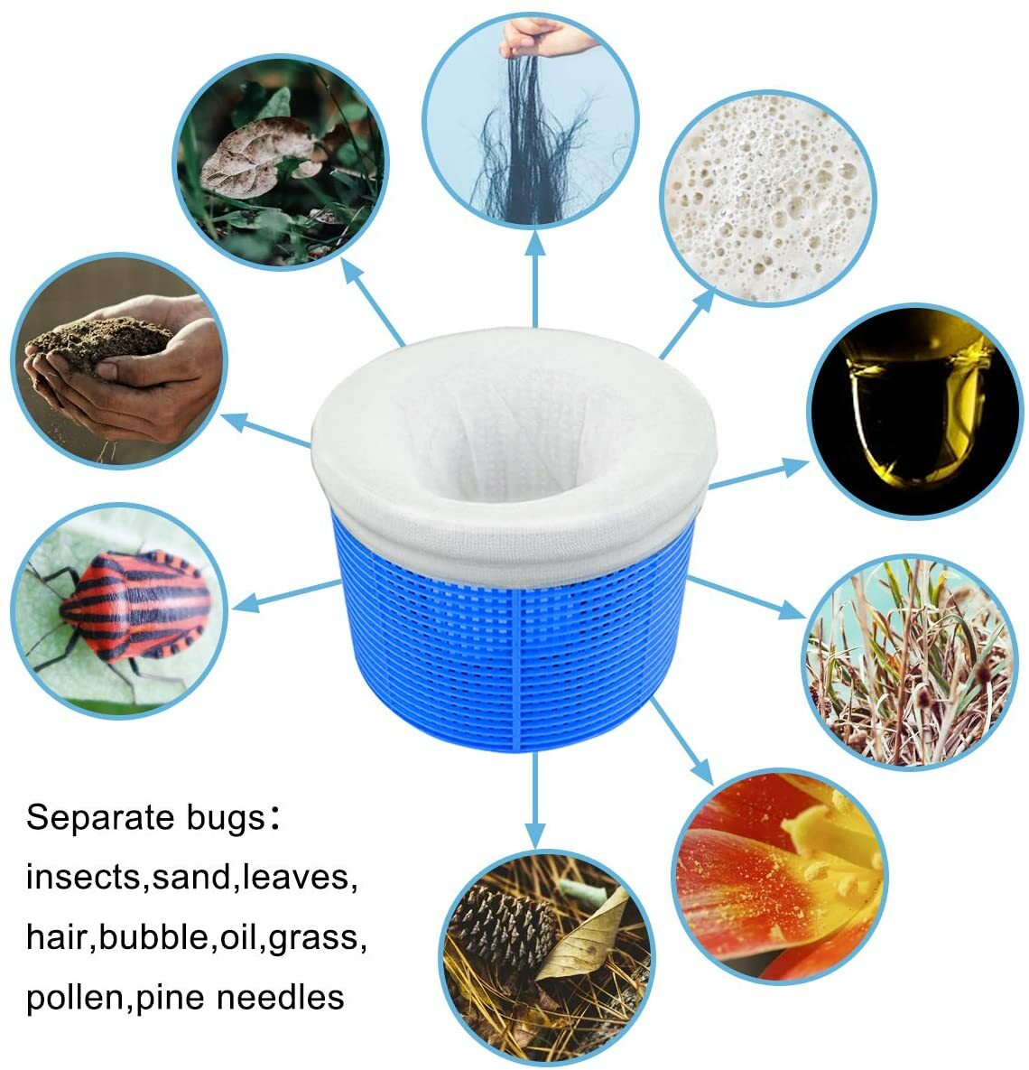 10 Pack Pool Spa Skimmer Basket Pre-Filter Saver Bag Fine Mesh Screen Socks