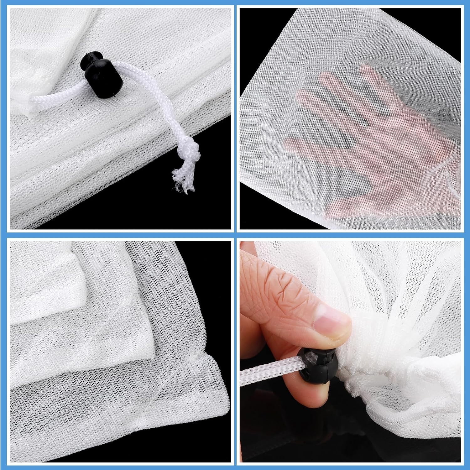 6 Pcs Replacement Mesh Bag – 9 x 12.2 Inch Pool Leaf Vacuum Net with Pull & L…