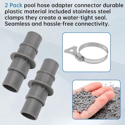 Pool Hose Adapter Connector 1-1/4&Prime; or 1-1/2&Prime;, Pool Hose Connector for Vacuum