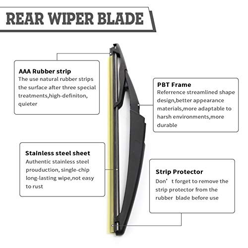 Rear Wiper Arm & Blade Kit,Exact-Fit Replacement for Mini Cooper R56 2007