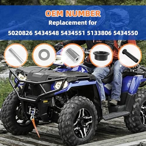 Rear Left & Right A-Arm Bushing Shafts Blots Kit Compatible with Polaris