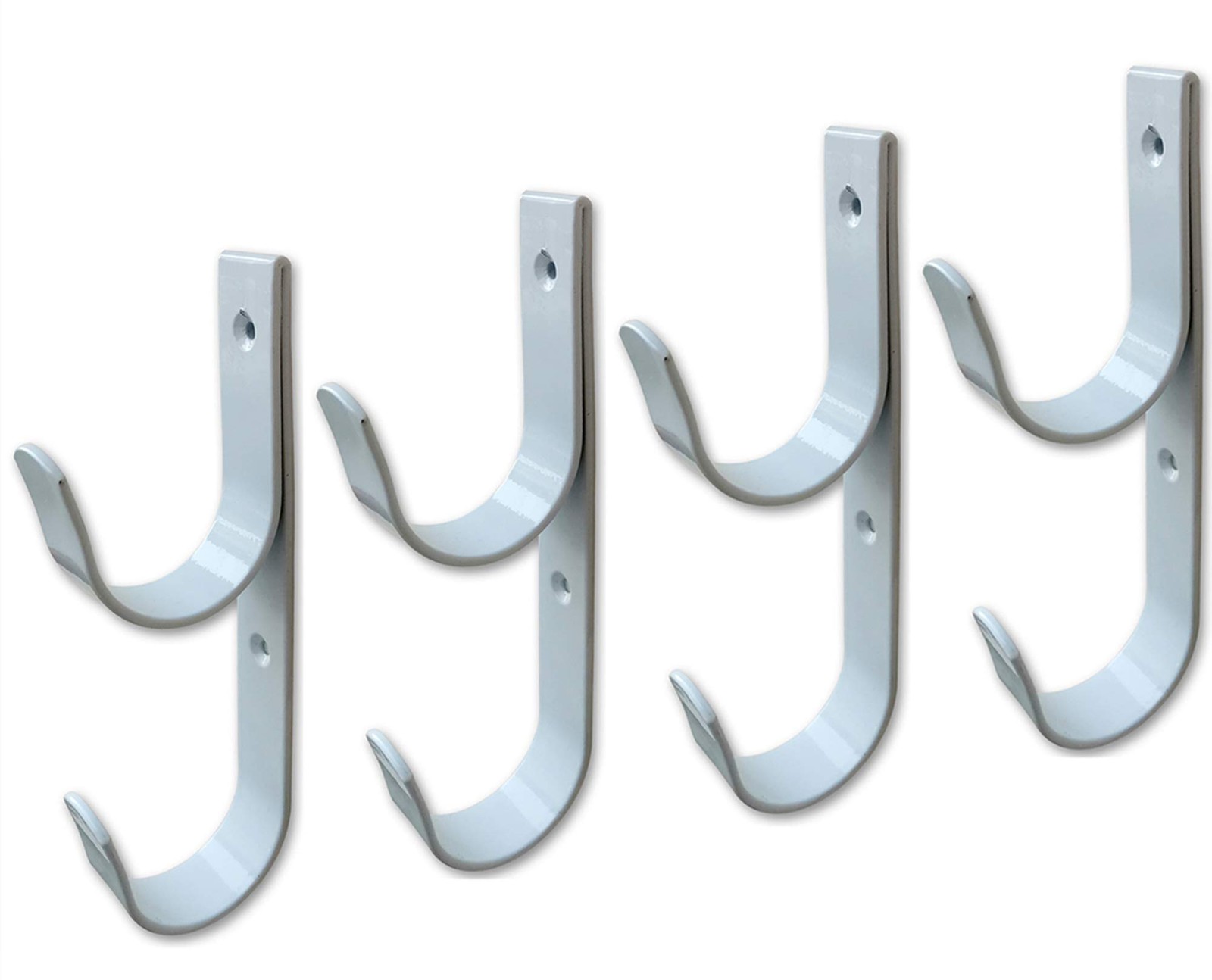 4 PCS Set Wide Pool Pole Hangers Heavy Duty White Aluminium Holder Hooks with…