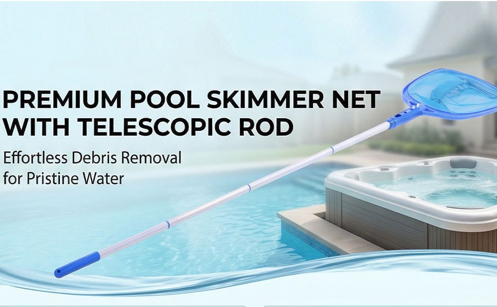 4 Section Pool Skimmer Net Portable For Small Pool Cleaning V1