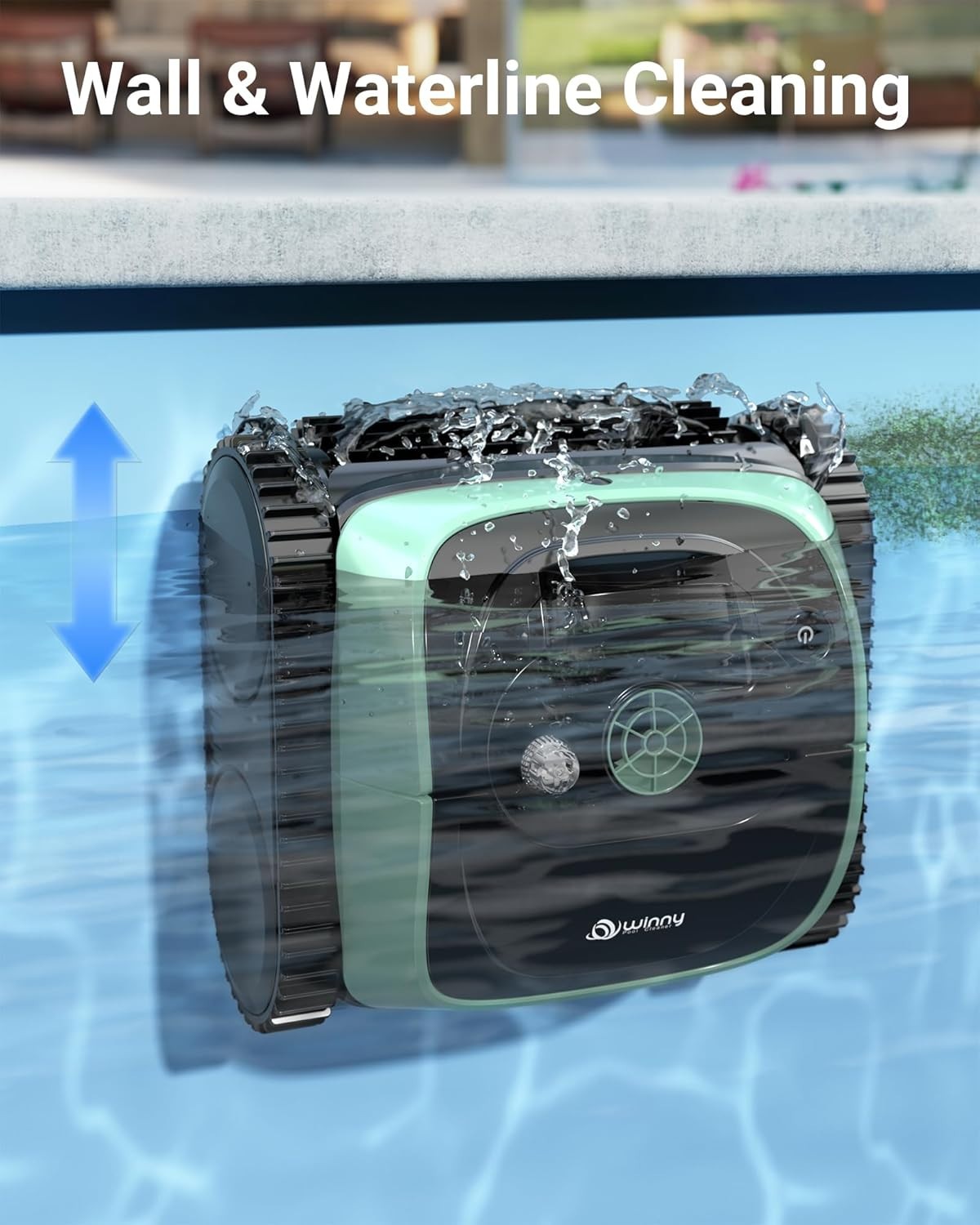 track & App Cordless Robotic Pool Cleaner Vacuum Floor Wall Waterline Self-Park