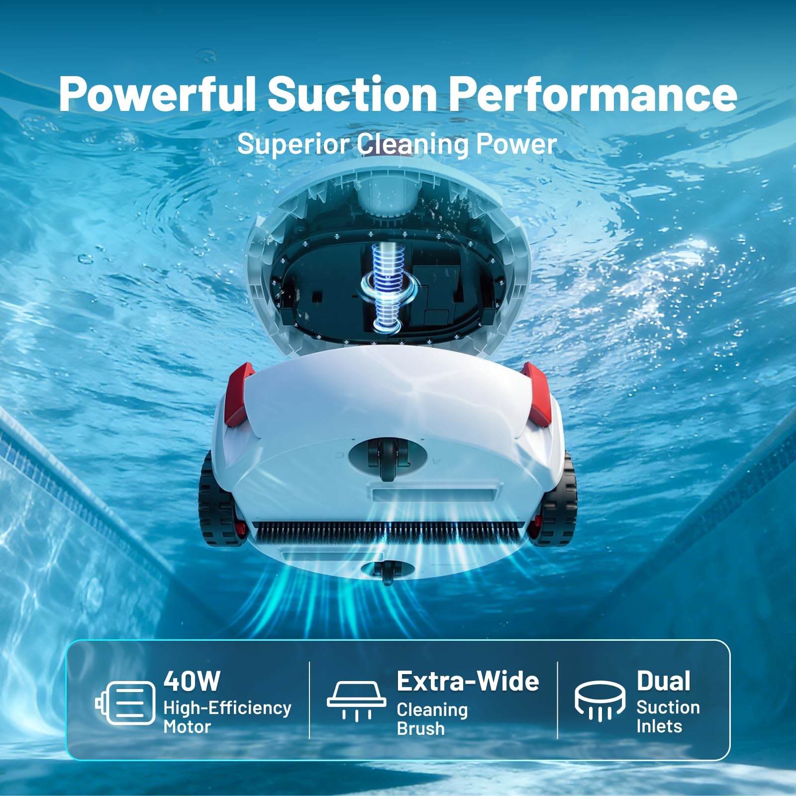 P10 Pool Vacuum for Above Ground Pool, Cordless Robotic Pool Cleaner and Abov…