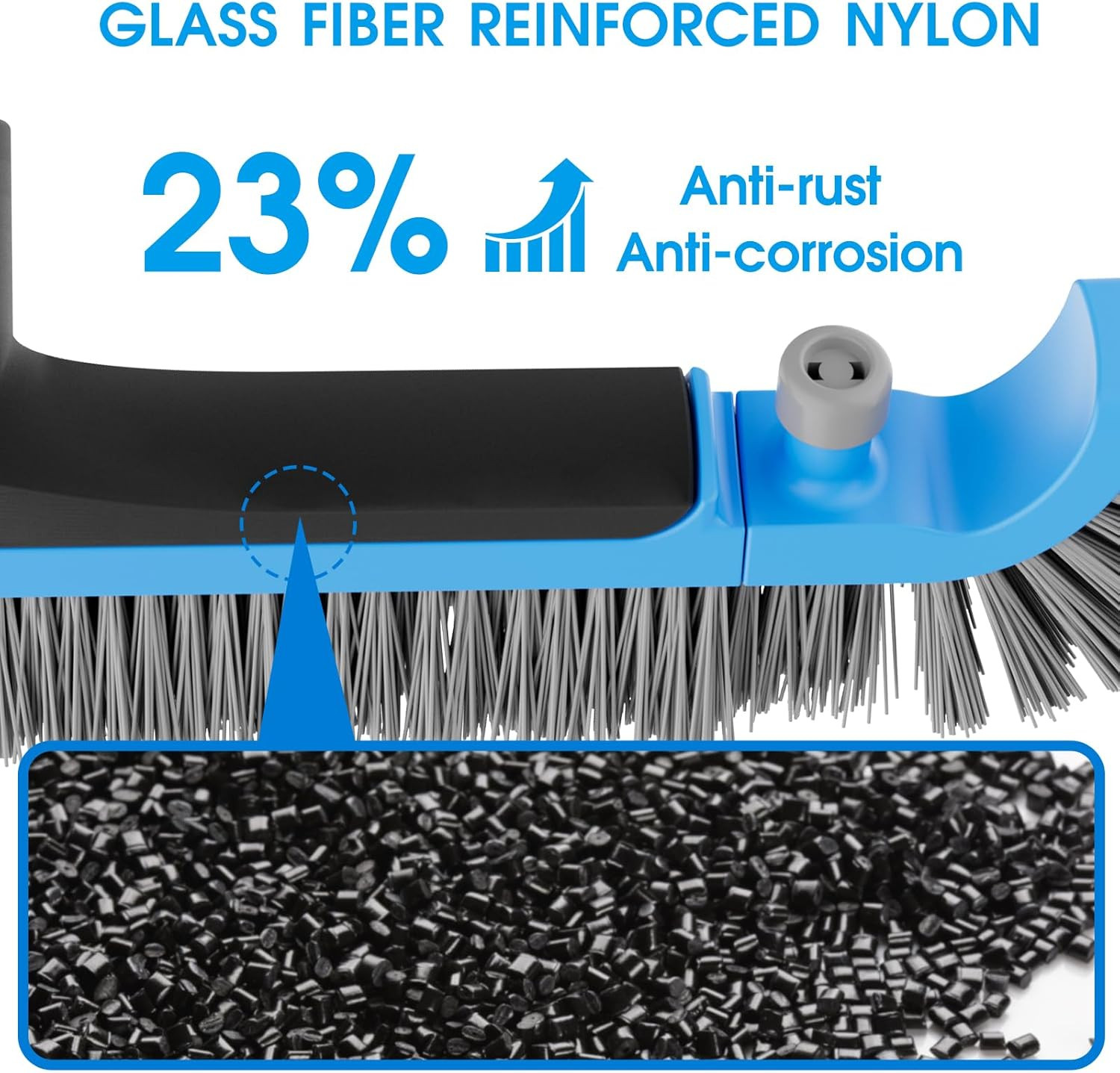 2 in 1 Pool Brush with Poles 10Ft – 20 » Heavy Duty Swimming Pool Brush & Multif