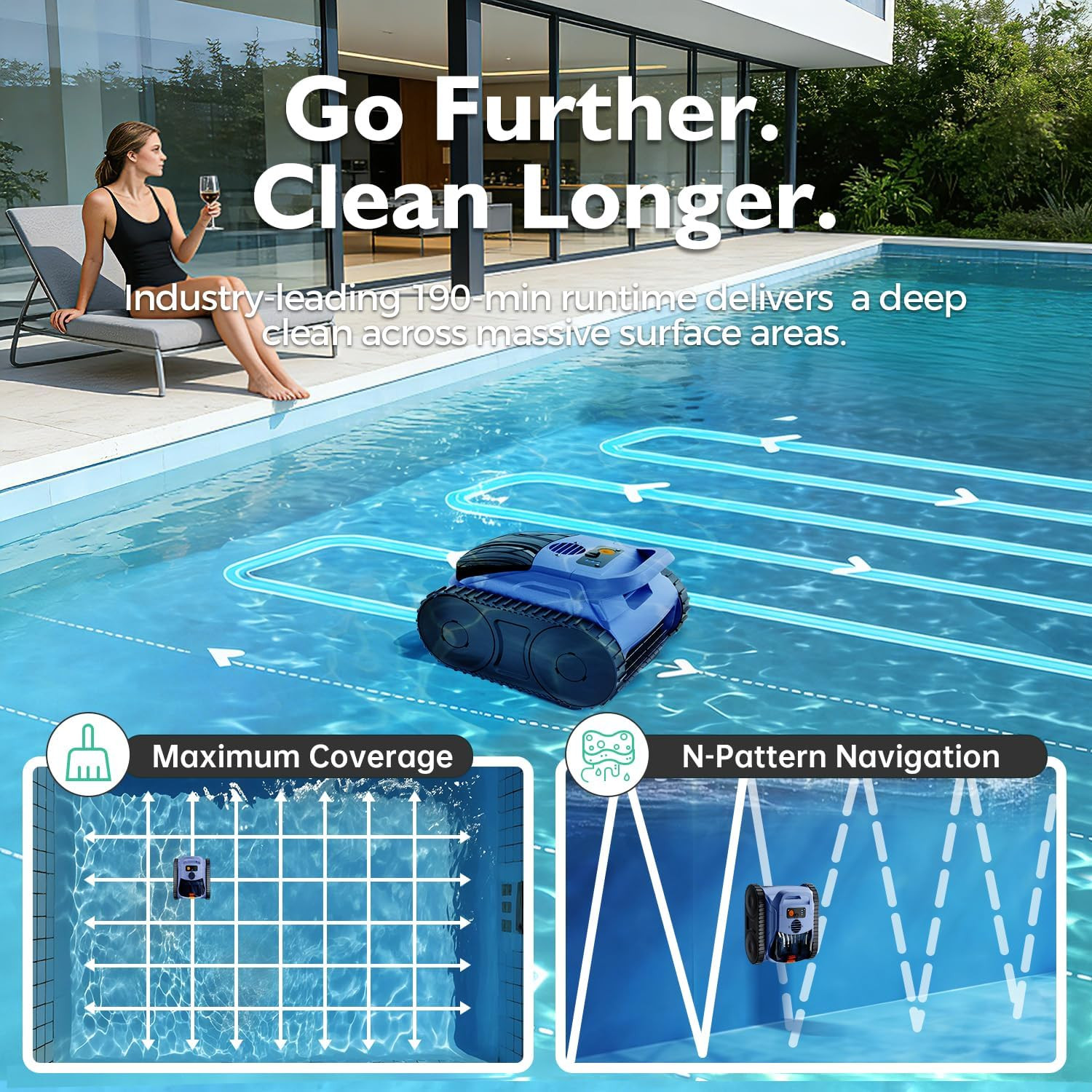 [2026 Release] Automatic Robotic Pool Vacuum for Inground & above Ground Pools,