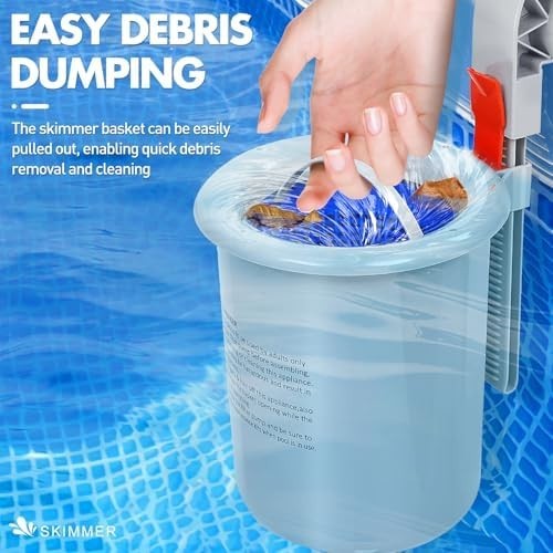 Automatic Above Ground Pool Skimmer with Removable Basket & Floating Filter