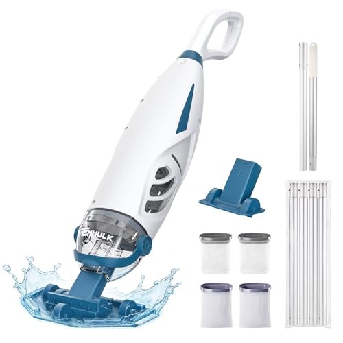 Pool Vacuum for Above Ground Pool with 9&prime; Extension Pole, 4 Filters, PC68 Pro
