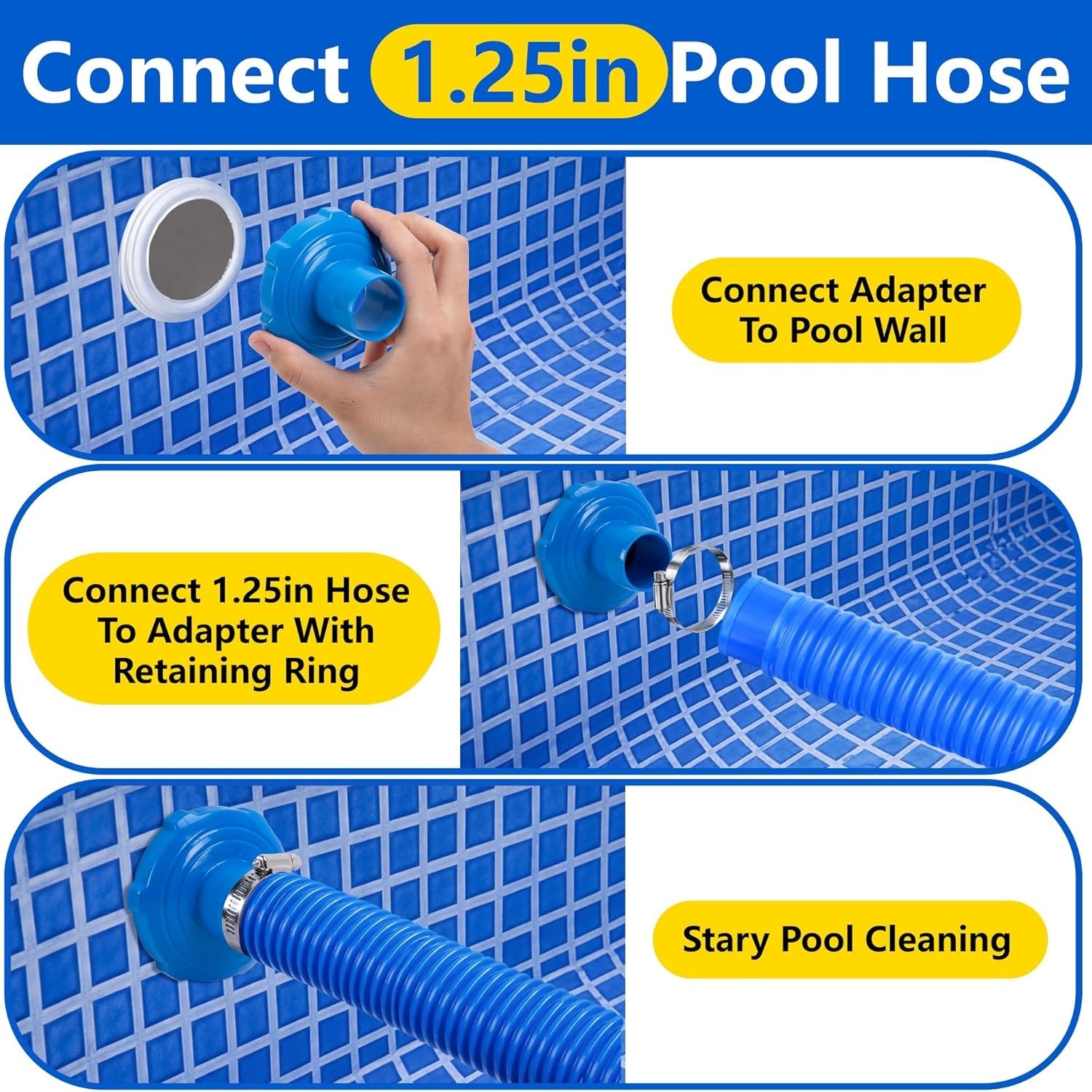 2-Pack Pool Hose Adapter & Connector, Versatile for Efficient Maintenance