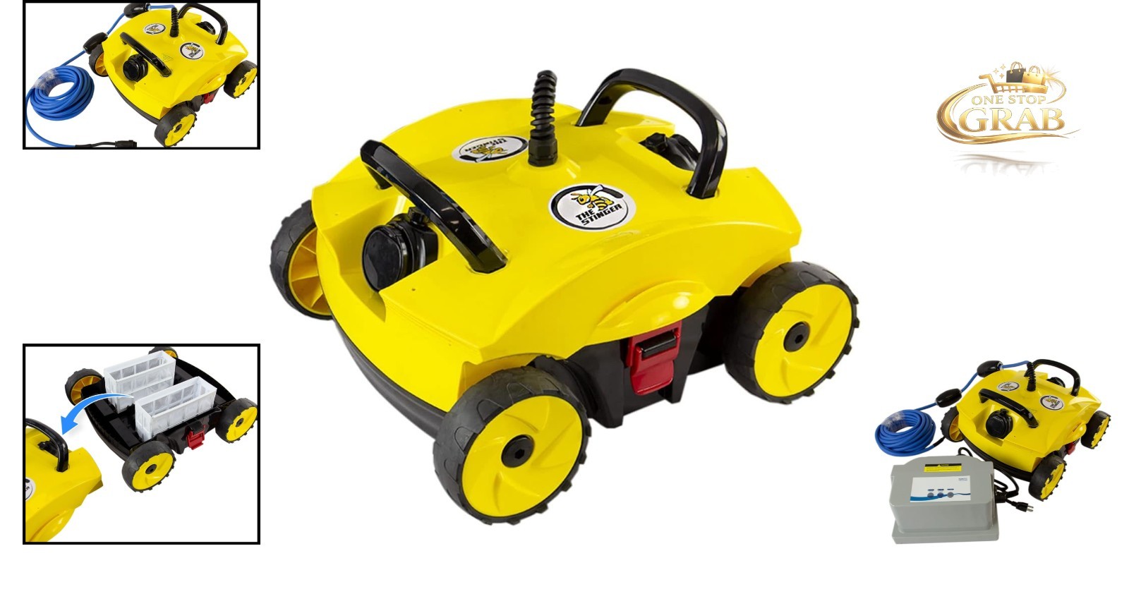 Stinger Robotic Pool Cleaner Automatic Above Ground Vacuum Dual Filters