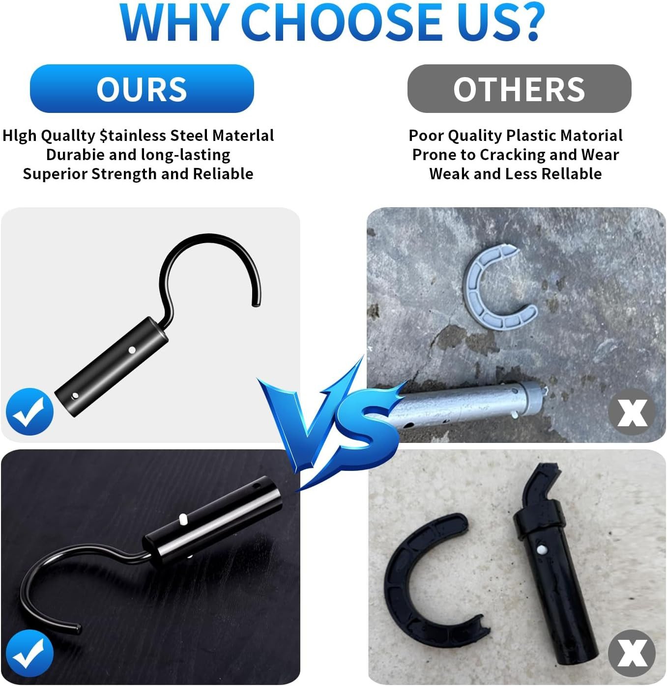Upgraded Stainless Steel Hook for Robotic Pool Cleaners – Duty Metal Replacement