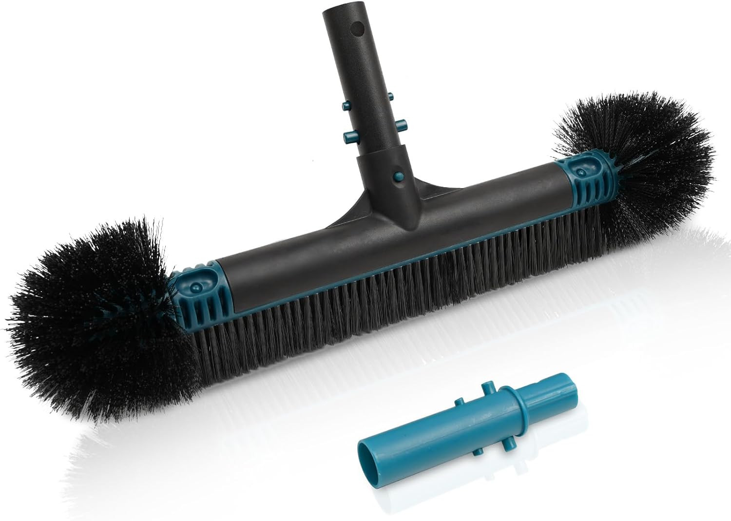 20&Prime; 2 in 1 Pool Brush Head for Swimming Pool, Heavy Duty Scrub Brush with EZ Cli