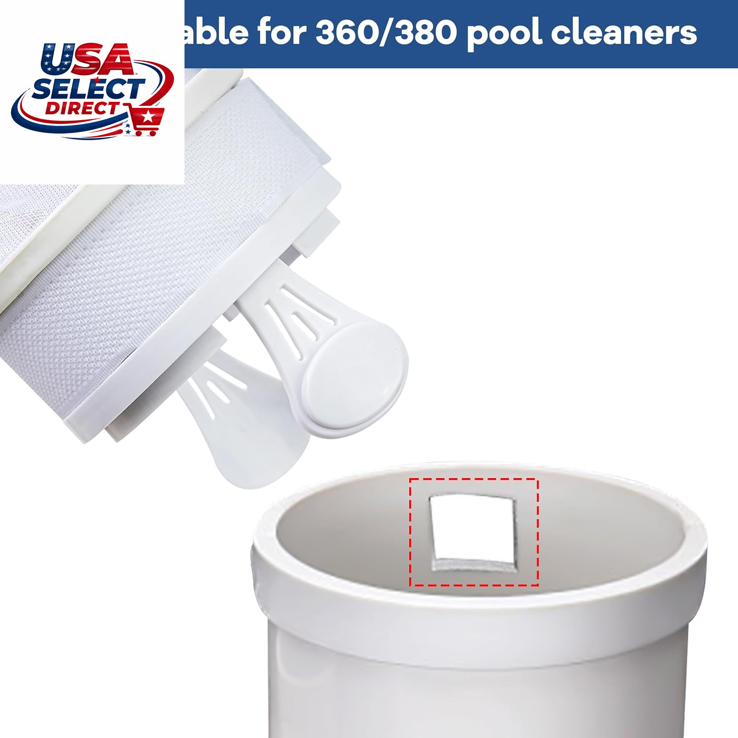 4 Pack Nylon Mesh Pool Cleaner Bags with Zipper Enclosure