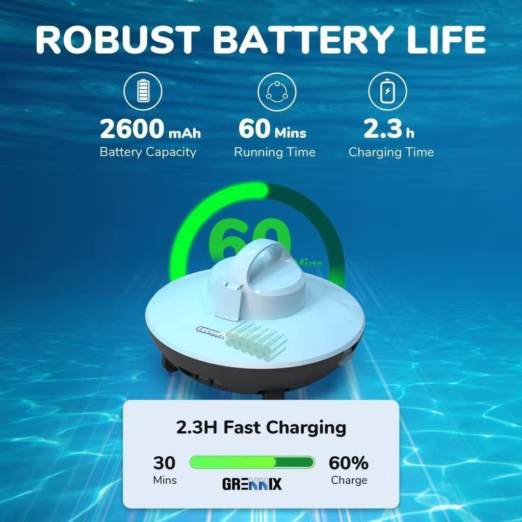 Seauto Robot Pool Vacuum Cleaner Cordless Automatic for Above Ground Pools NEW