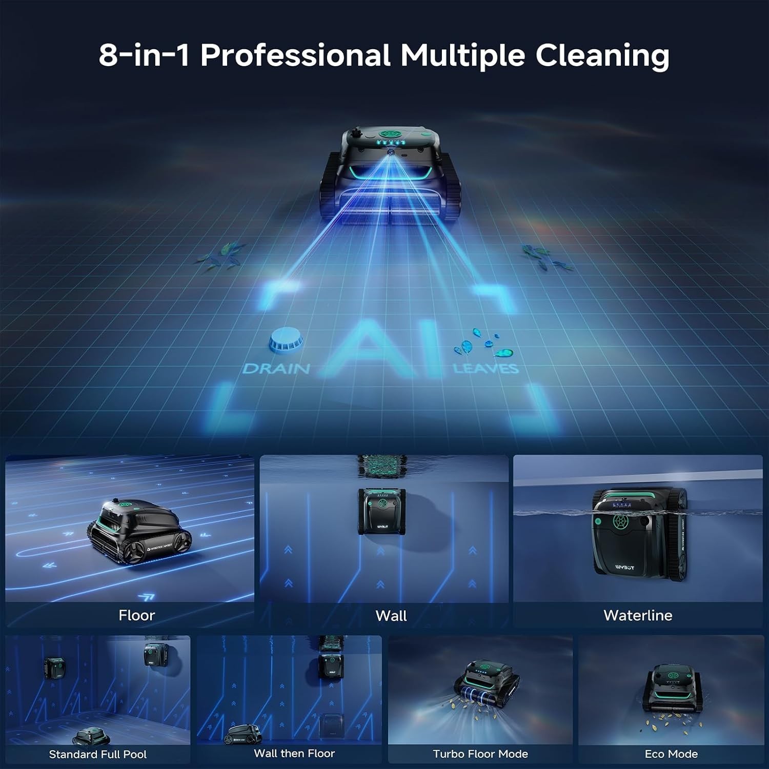 WYBOT S2 Solar Vision Robotic Pool Vacuum Cleaner for Inground Pools