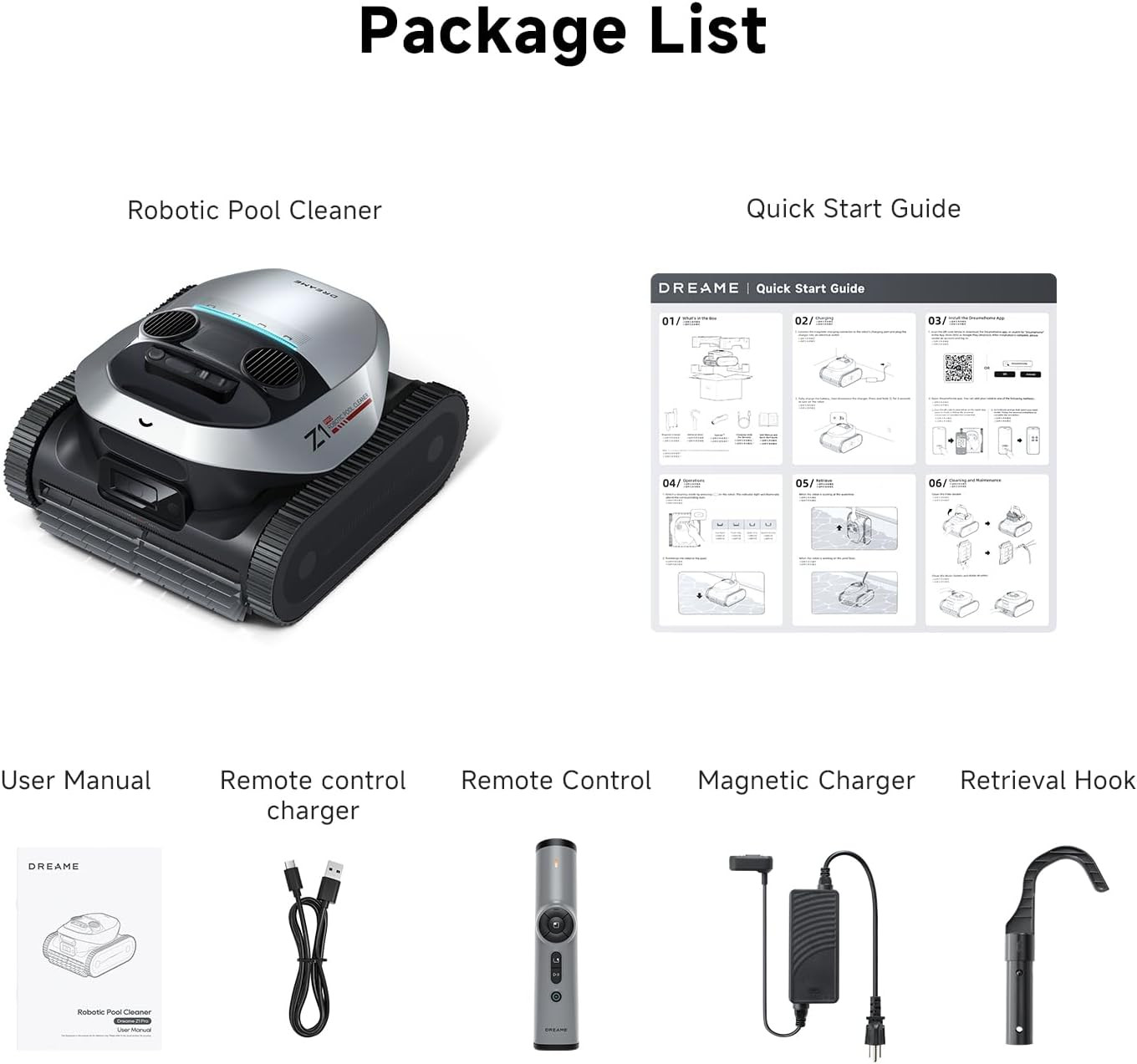 Z1 Pro Cordless Robotic Pool Cleaner with Remote Control & 8000 GPH Suction