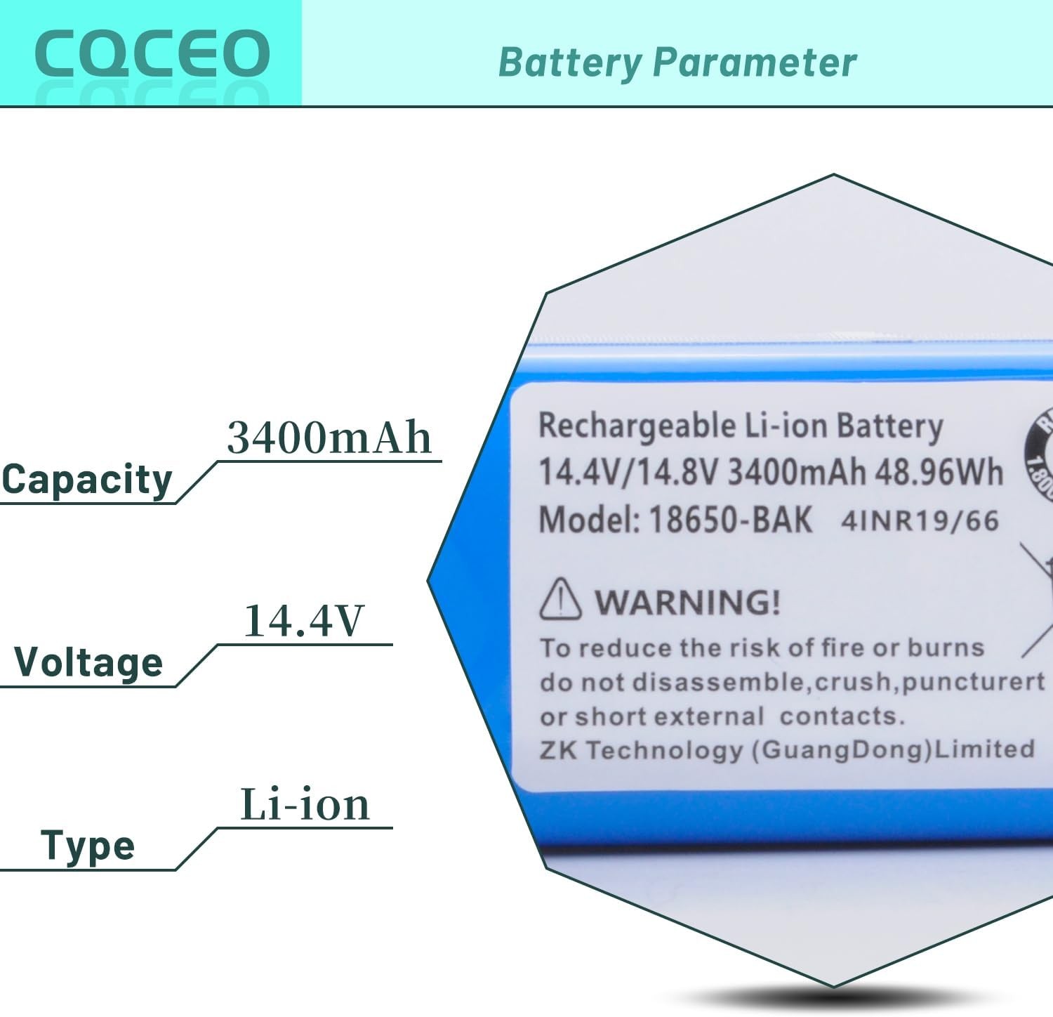 3400mAh 14.4V Robot Vacuum Cleaner Battery for Eufy L50 for Eufy L60 L60 SES