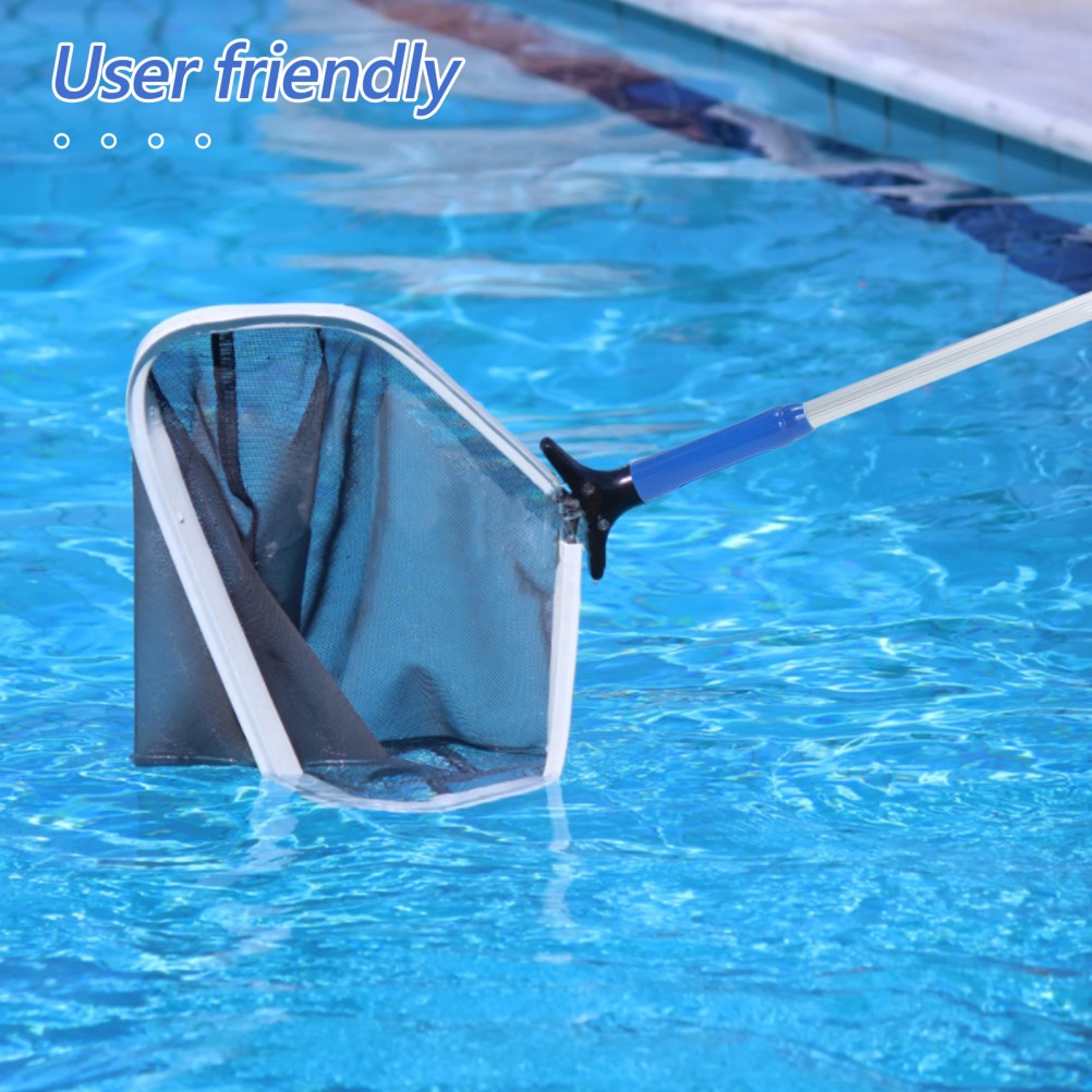 Blue Adjustable Aluminum Pool Pole Detachable Telescopic 3-Section Cleaning Tool