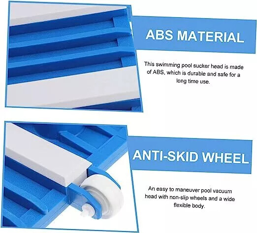 14 Inch Pool Vacuum Head Cleaner Side Brush Powerful Cleaning Walls/Corners