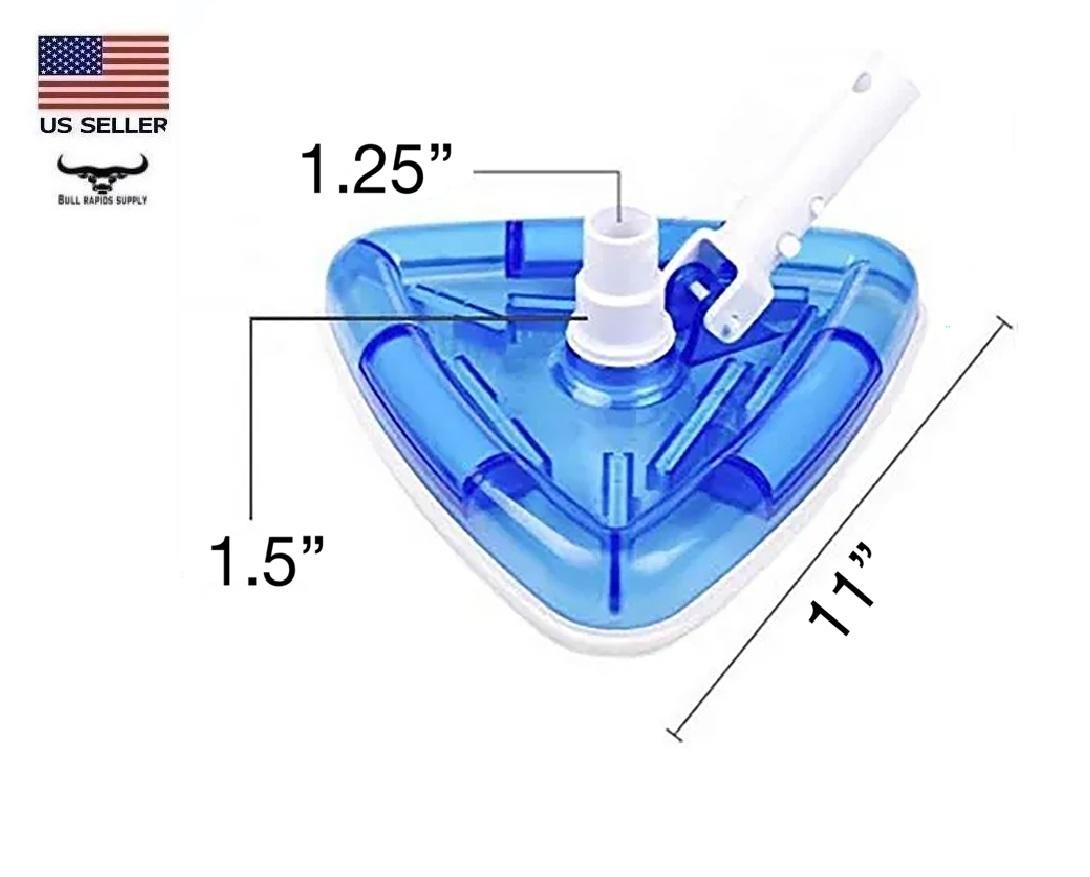 Weighted Clear Triangle Head Pool Vacuum Swivel Fitting 1-1/4&Prime; & 1-1/2&Prime; Hose Fit