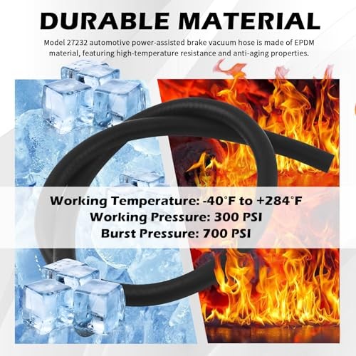 2PCS 27232 11/32&Prime;x36&Prime; Car Brake Booster Vacuum Hose Kit 300PSI with